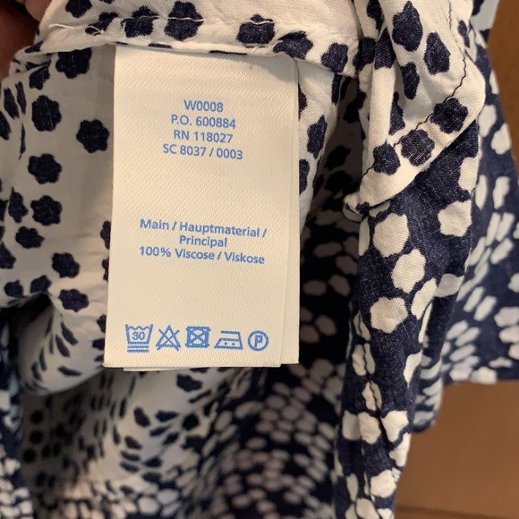 Boden Maya flower polka dot blouse navy & white - Picture 6 of 10